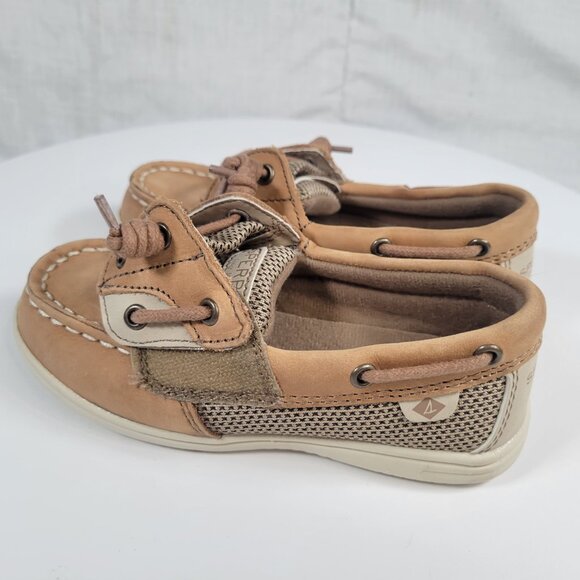 Sperry Top Sider Boat Shoes Child 10M Angelfish YG36193A Brown Leather Lace Up - Picture 3 of 12